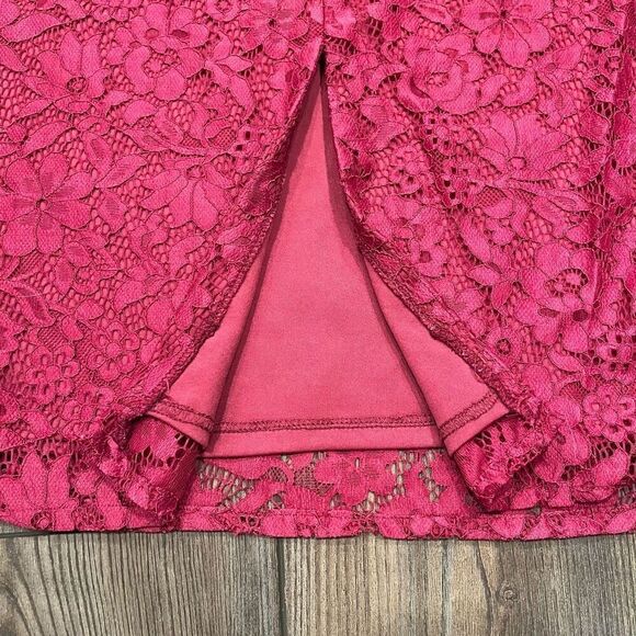 Azazie Skirt Women's Size A16 Pink Lace100% Polyester Floral Back - Picture 8 of 8